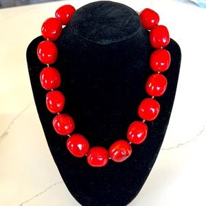 Deep red statement necklace